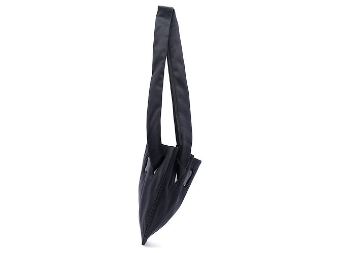 Gucci Borsa a tracolla in raso nero con coulisse - vista 2