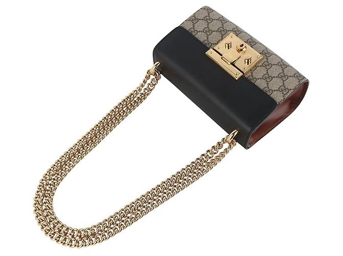 Padlock Gucci Borsa a tracolla Small GG Supreme con lucchetto - vista 4
