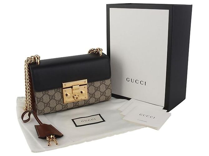 Padlock Gucci Borsa a tracolla Small GG Supreme con lucchetto - vista 8