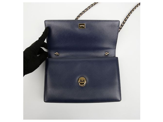 Salvatore Ferragamo Borsa a spalla e tracolla Saffiano Navy da donna - vista 12