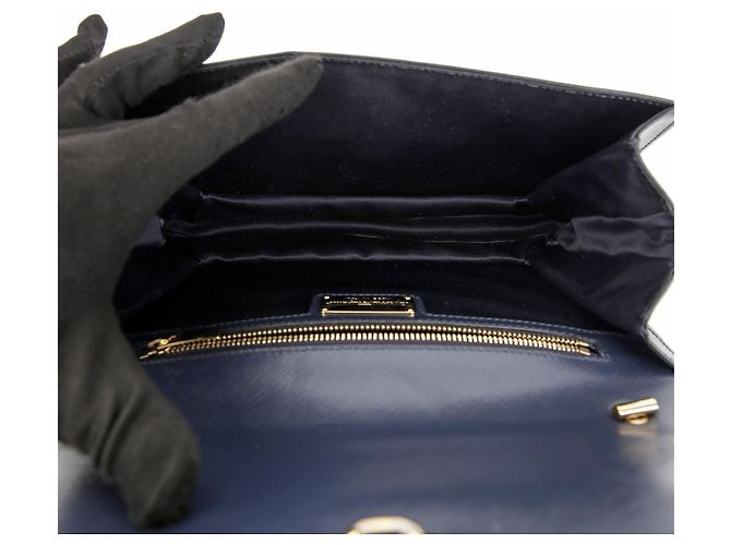 Salvatore Ferragamo Borsa a spalla e tracolla Saffiano Navy da donna - vista 13