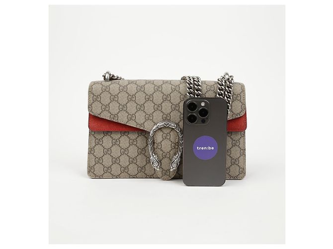 Gucci Borsa a catena Dionysus GG Small Beige Red - vista 16