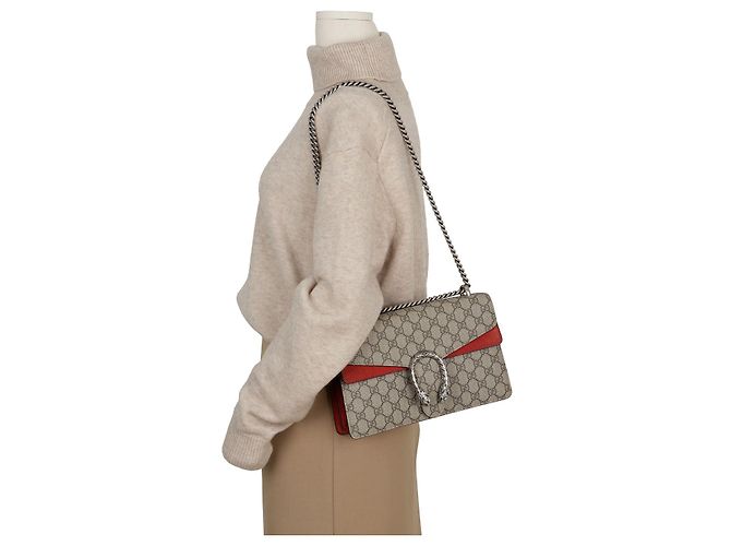 Gucci Borsa a catena Dionysus GG Small Beige Red - vista 20