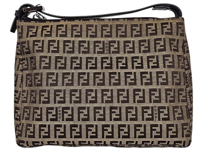 Borsa Tote Fendi Juka Canvas Marrone - vista 3
