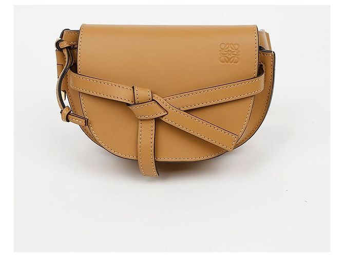Loewe Mini Borsa Dual in Pelle di Vitello Morbida Jacquard Warm Desert - vista 2