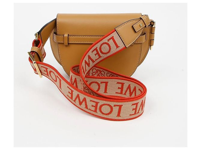 Loewe Mini Borsa Dual in Pelle di Vitello Morbida Jacquard Warm Desert - vista 4