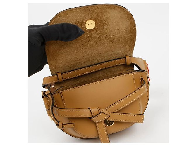 Loewe Mini Borsa Dual in Pelle di Vitello Morbida Jacquard Warm Desert - vista 8