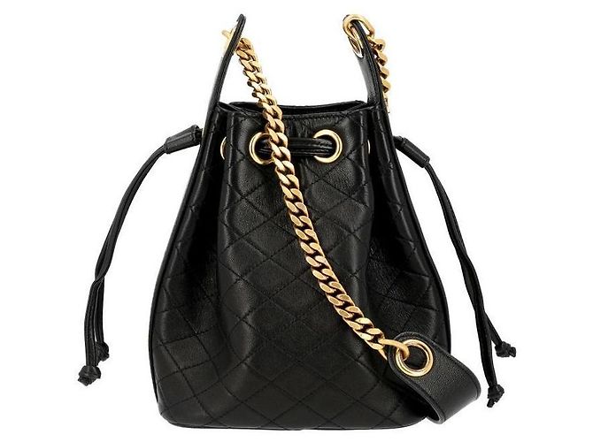 Autre Marque Borsa a tracolla a secchiello matelassé Cassandra Monogram con catena - vista 3