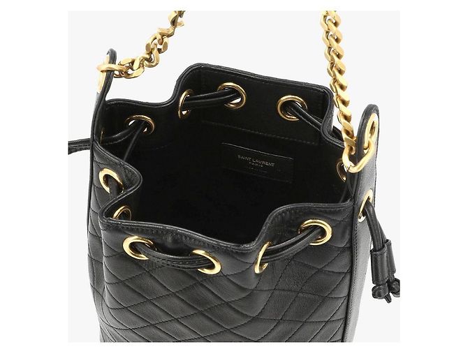 Autre Marque Borsa a tracolla a secchiello matelassé Cassandra Monogram con catena - vista 9