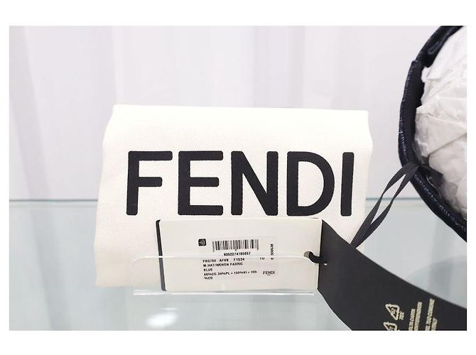 Fendi Gorra de Béisbol de Denim Monogram Azul - vista 10