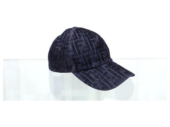 Fendi Gorra de Béisbol de Denim Monogram Azul - vista 2