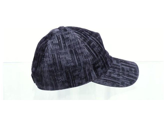Fendi Gorra de Béisbol de Denim Monogram Azul - vista 4