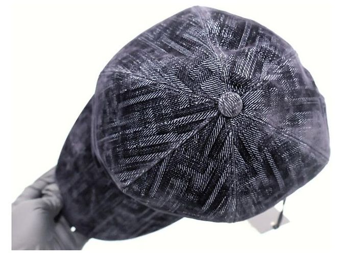 Fendi Gorra de Béisbol de Denim Monogram Azul - vista 7