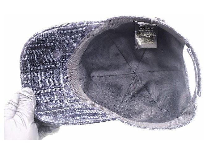 Fendi Gorra de Béisbol de Denim Monogram Azul - vista 8