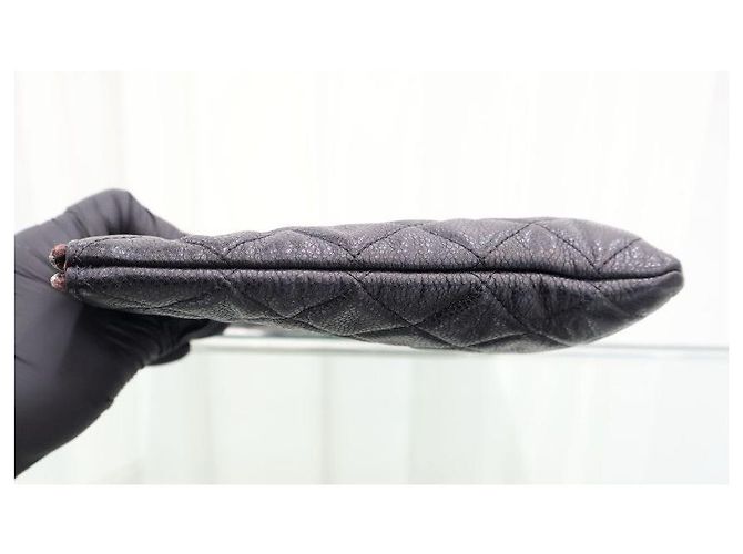 Chanel Clutch Caviar Medium Silver Clutch Black - vista 5