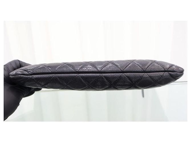 Chanel Clutch Caviar Medium Silver Clutch Black - vista 6