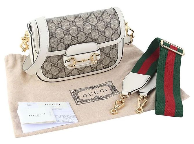 Gucci Borsa a tracolla Small GG Supreme Horsebit - vista 8