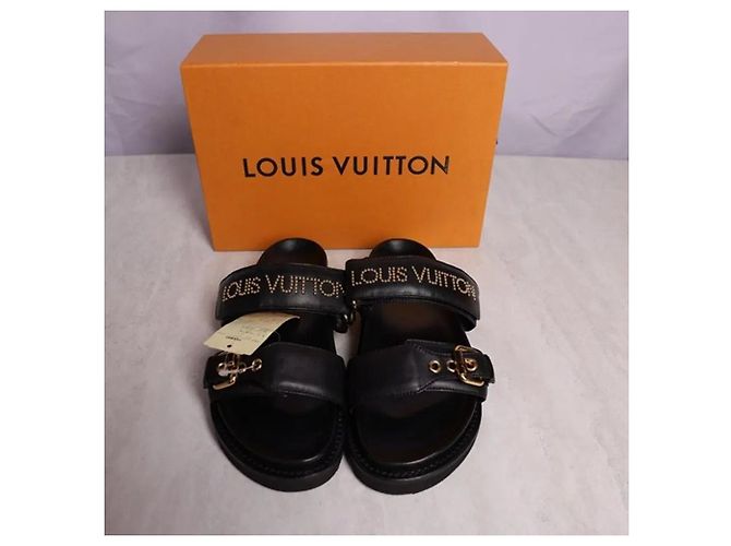 Louis Vuitton Mule Paseo Flat Comfort Black Gold - vista 2