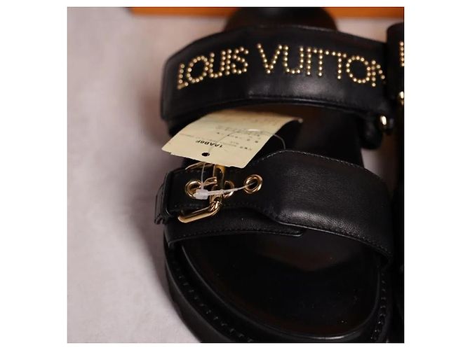 Louis Vuitton Mule Paseo Flat Comfort Black Gold - vista 3