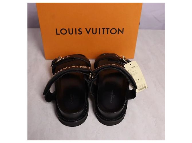 Louis Vuitton Mule Paseo Flat Comfort Black Gold - vista 4