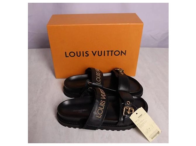 Louis Vuitton Mule Paseo Flat Comfort Black Gold - vista 5