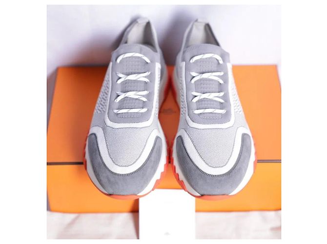 Hermès Baskets Addict Knit Grises Ensemble Complet - vue 2