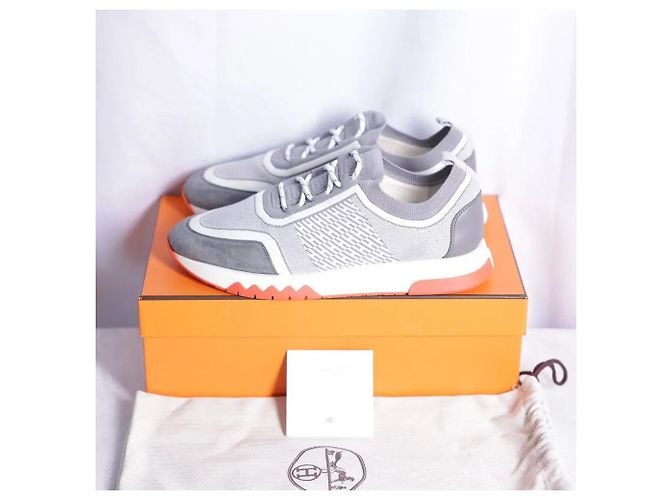 Hermès Baskets Addict Knit Grises Ensemble Complet - vue 3