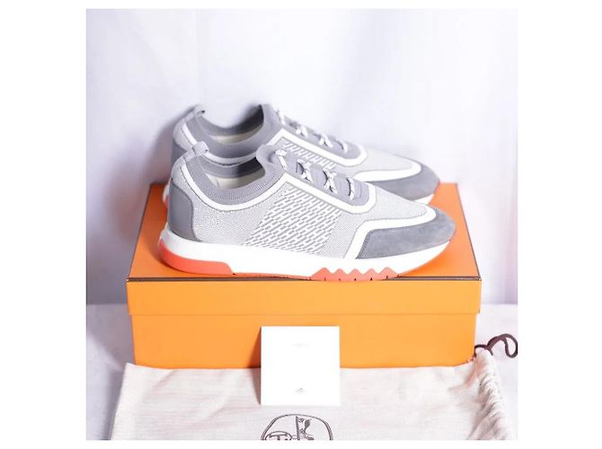 Hermès Baskets Addict Knit Grises Ensemble Complet - vue 4