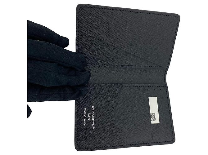 Louis Vuitton Monogram Eclipse Canvas Pocket Organiser Card Holder Black Grey Wallet - view 14