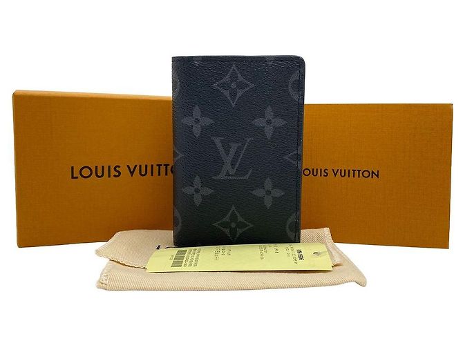 Louis Vuitton Monogram Eclipse Canvas Pocket Organiser Card Holder Black Grey Wallet - view 8