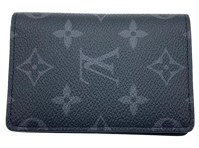 Louis Vuitton Monogram Eclipse Canvas Pocket Organiser Card Holder Black Grey Wallet - view 9