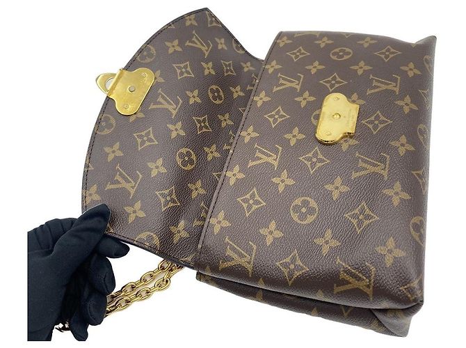 Louis Vuitton Borsa a tracolla con catena Saint Placide Monogram Canvas Brown Burgundy - vista 22
