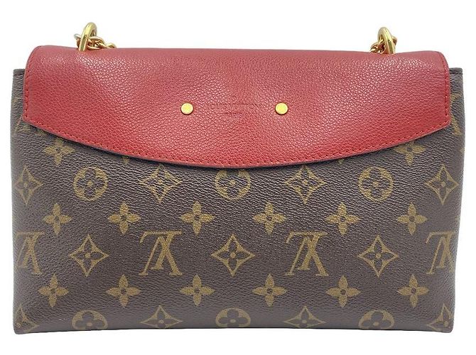 Louis Vuitton Borsa a tracolla con catena Saint Placide Monogram Canvas Brown Burgundy - vista 6