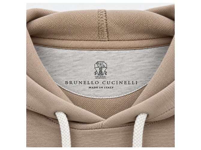 Brunello Cucinelli Kapuzenpullover aus Baumwolle Beige - Ansicht 4