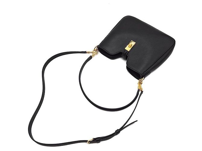 Borsa a mano Céline Soft 16 Camille Small in pelle nera - vista 4