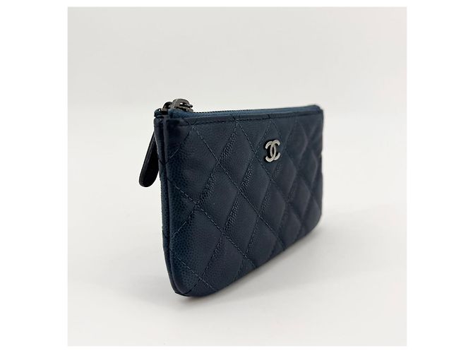 Chanel Mini Pochette Caviar Blu Navy - vista 4