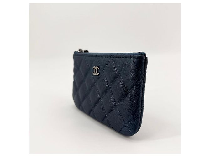 Chanel Mini Pochette Caviar Blu Navy - vista 5