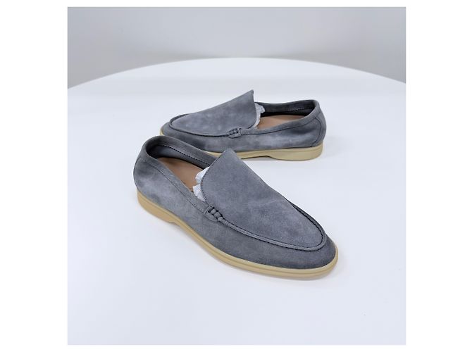 Loro Piana Mocassini in camoscio Summer Work Grigio - vista 2