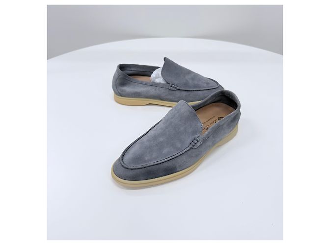 Loro Piana Mocassini in camoscio Summer Work Grigio - vista 3