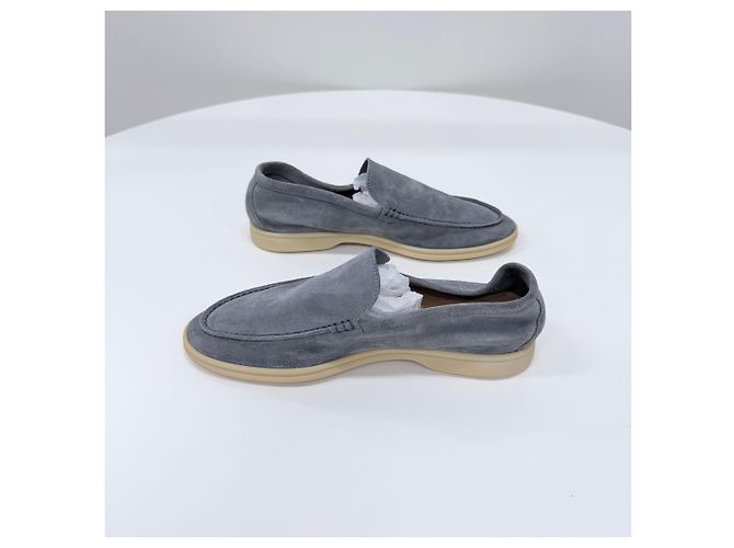 Loro Piana Mocassini in camoscio Summer Work Grigio - vista 4