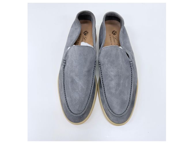 Loro Piana Mocassini in camoscio Summer Work Grigio - vista 6