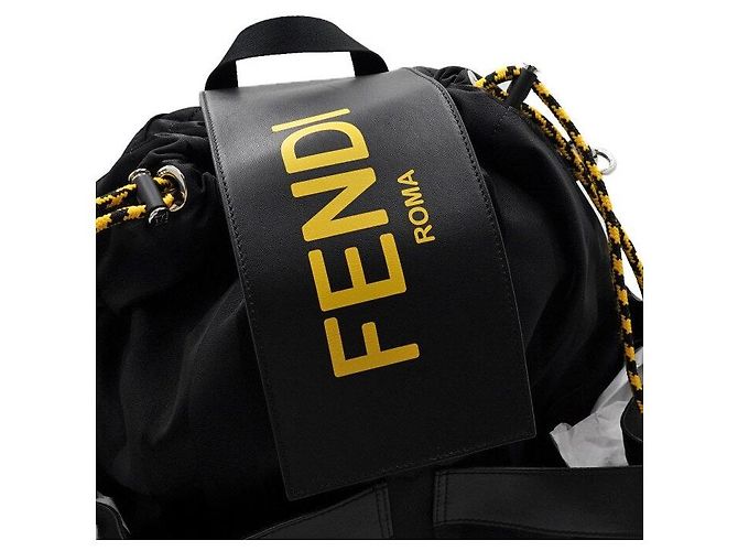 Fendi Black Stripe Drawstring Men's Backpack - view 10
