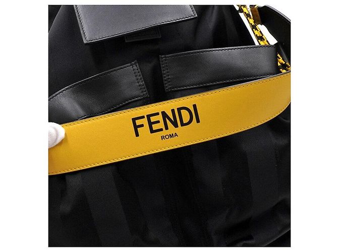 Fendi Black Stripe Drawstring Men's Backpack - view 11