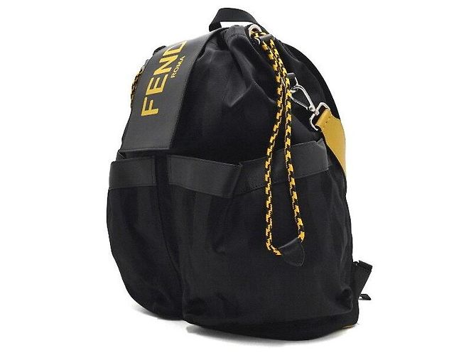 Fendi Black Stripe Drawstring Men's Backpack - view 2
