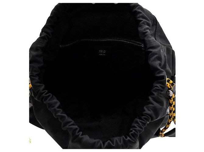 Fendi Black Stripe Drawstring Men's Backpack - view 5