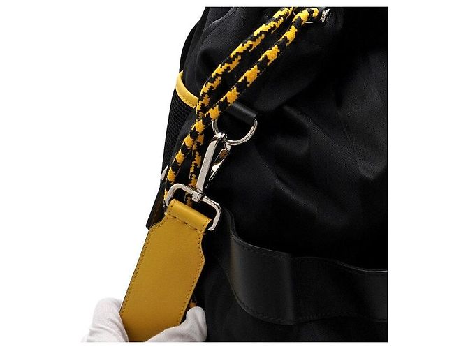 Fendi Black Stripe Drawstring Men's Backpack - view 8