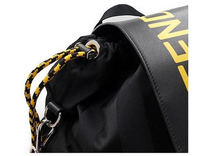Fendi Black Stripe Drawstring Men's Backpack - view 9