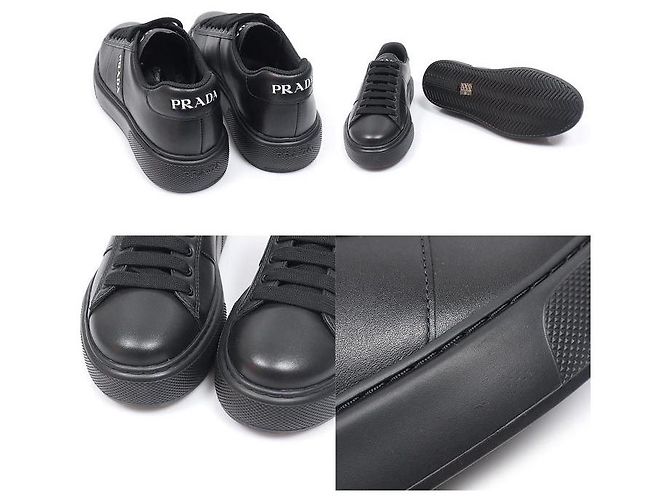 Prada Sneakers da uomo Black Vitello Soft Triple Logo - vista 5