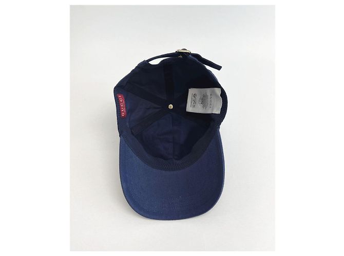Cappellino da baseball Gucci in cotone blu navy - vista 13