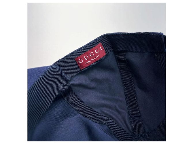 Cappellino da baseball Gucci in cotone blu navy - vista 14
